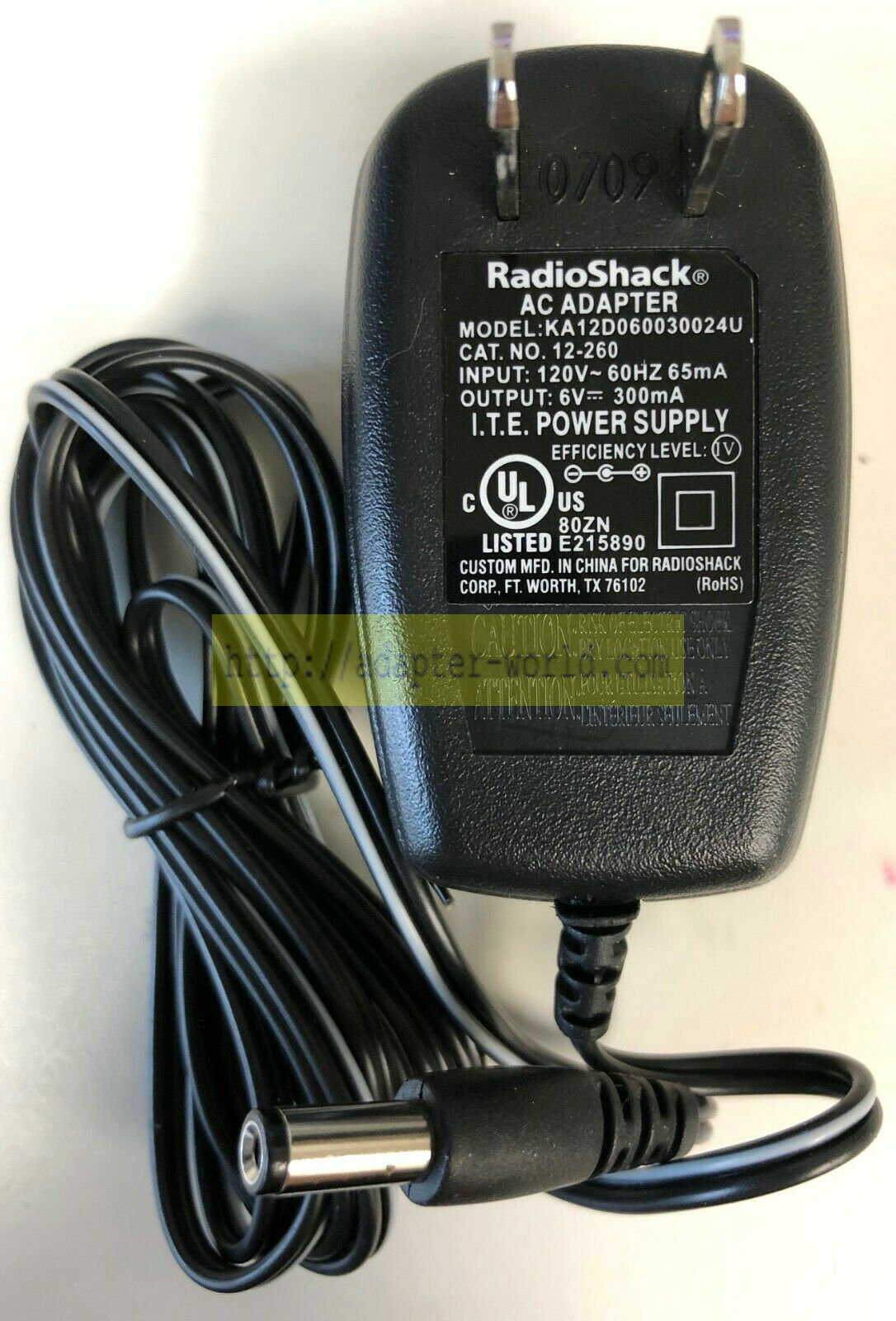 *Brand NEW*RadioShack KA12D060030024U 6V 300mA 12-260 DC AC DC Adapter POWER SUPPLY